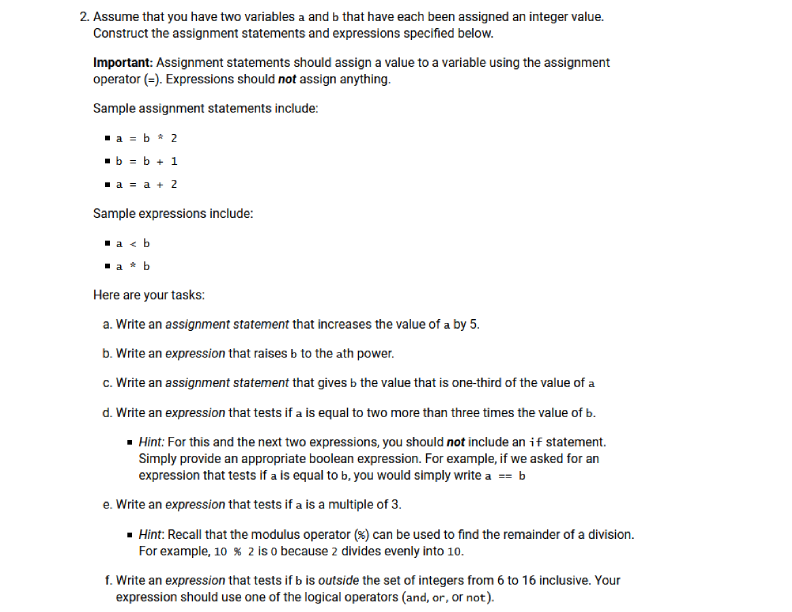 Solved 2. Assume That You Have Two Variables A And B That | Chegg.com