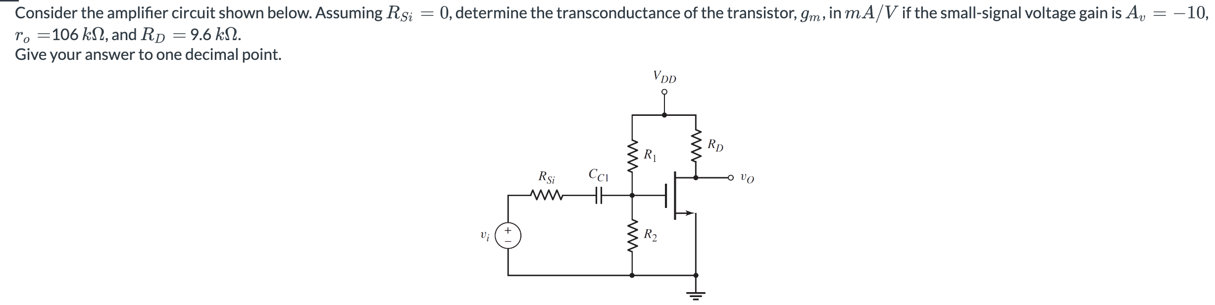Solved Consider the amplifier circuit shown below. Assuming | Chegg.com