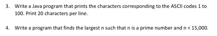 Solved Write a Java program that prints the characters | Chegg.com