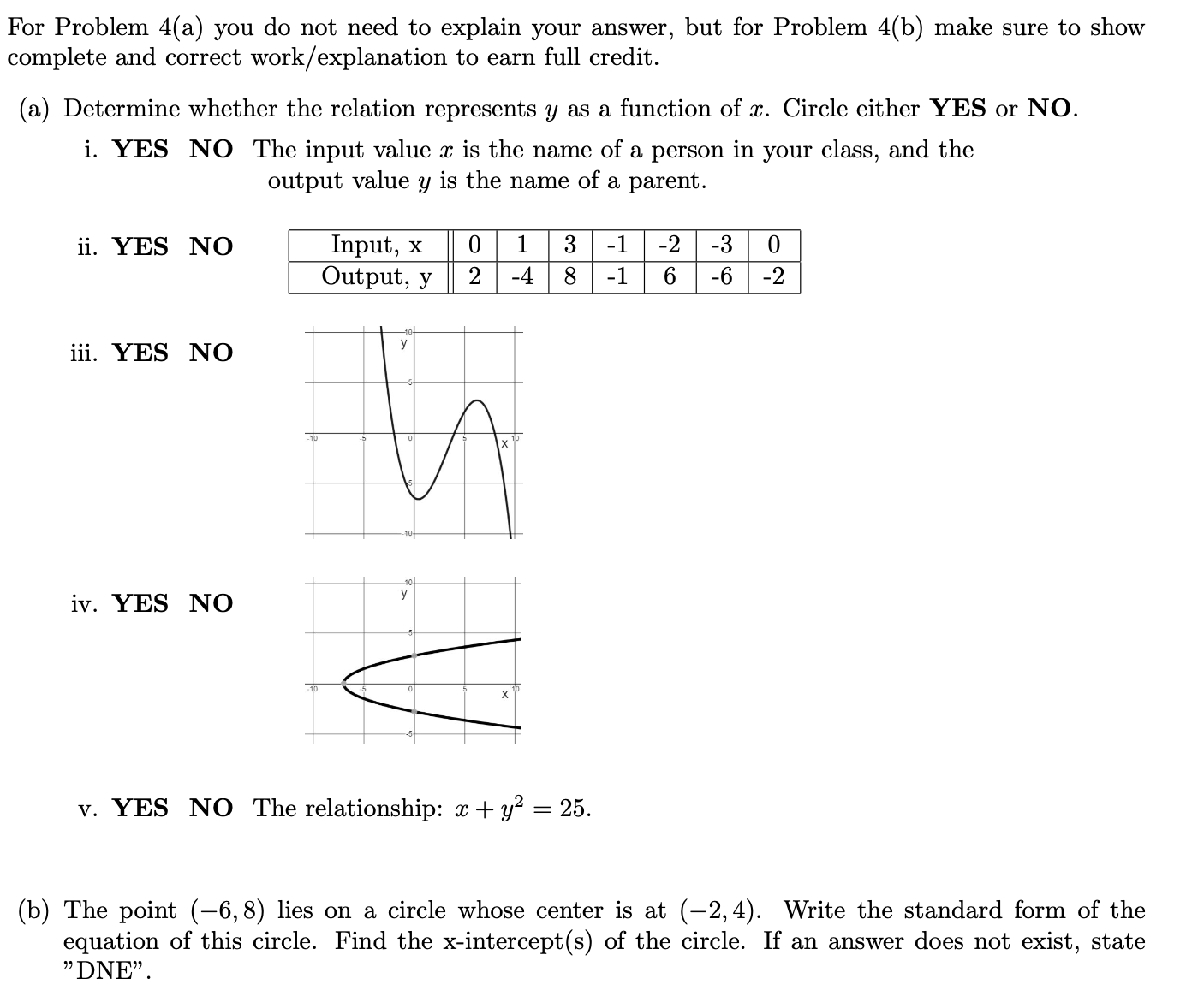 Solved For Problem 4(a) you do not need to explain your | Chegg.com