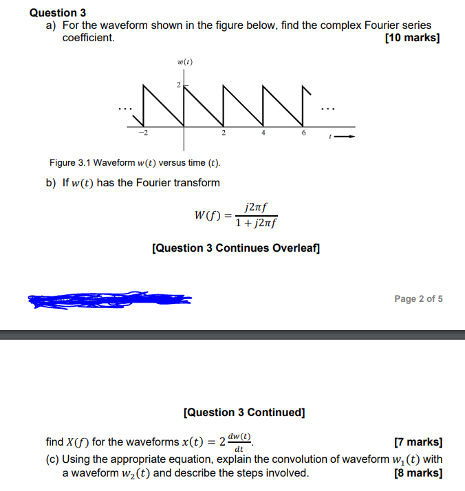 Solved For the waveform shown in the figure below, find the | Chegg.com