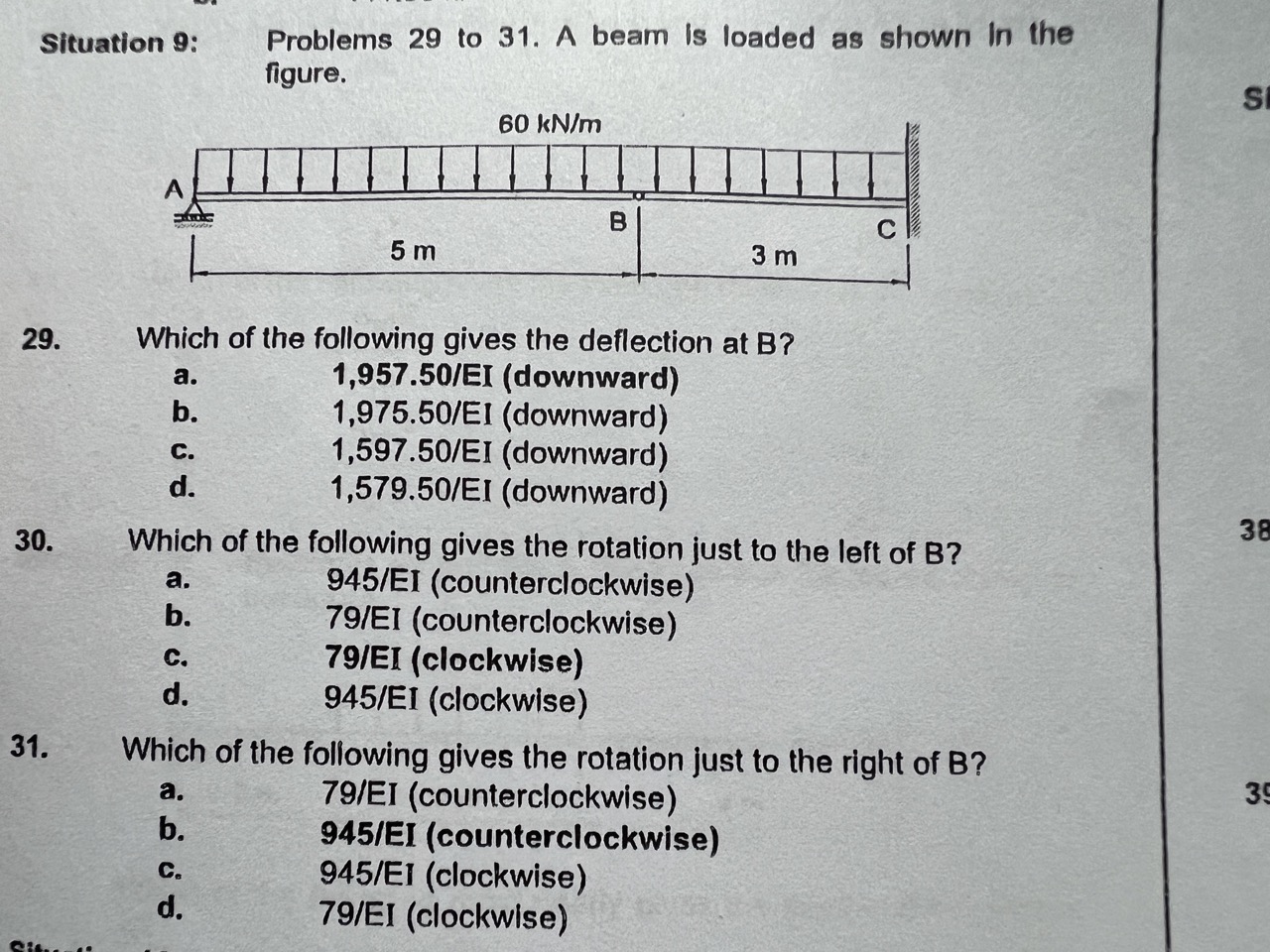 Solved Situation 9: Problems 29 to 31. A beam is loaded as | Chegg.com