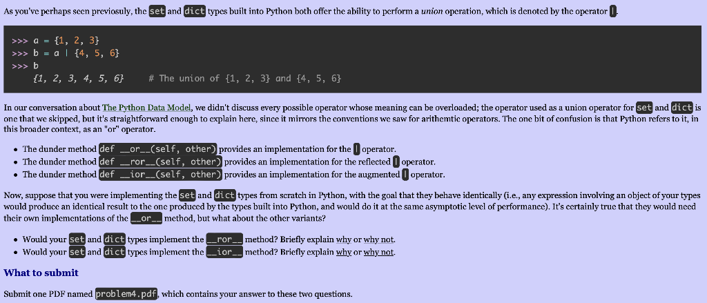 In our conversation about The Python Data Model, we | Chegg.com