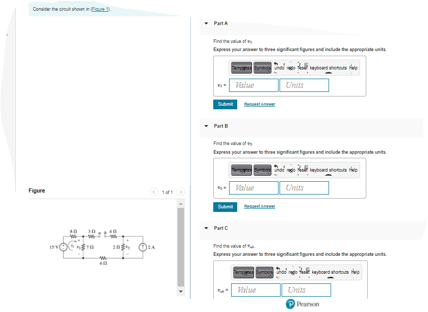 Solved Consider the circuit shown in (Figure 1) Part A Find | Chegg.com