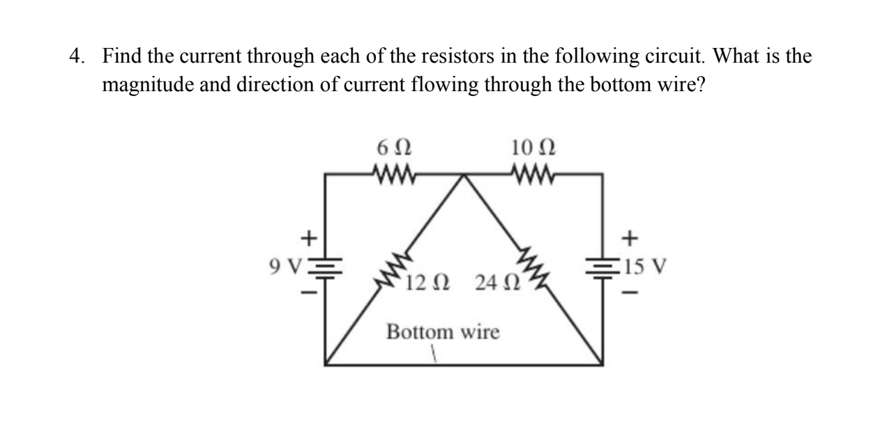 Solved 4. ﻿Find the current through each of the resistors in