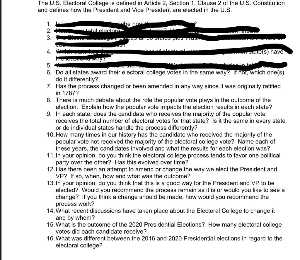 article 2 the presidency assignment quizlet