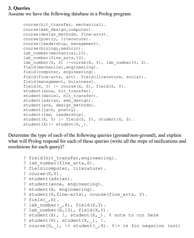 Solved 3. Queries Assume we have the following database in a | Chegg.com
