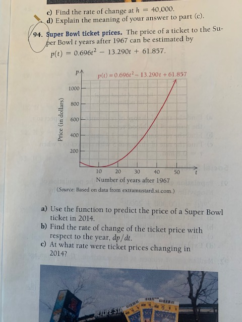 Solved the price of a ticket to the Super Bowl T years after