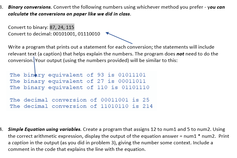 Solved 3. Binary Conversions. Convert The Following Numbers | Chegg.com