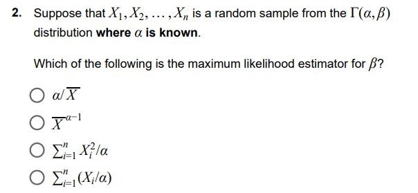 Solved Suppose That X1,X2,…,Xn Is A Random Sample From The | Chegg.com