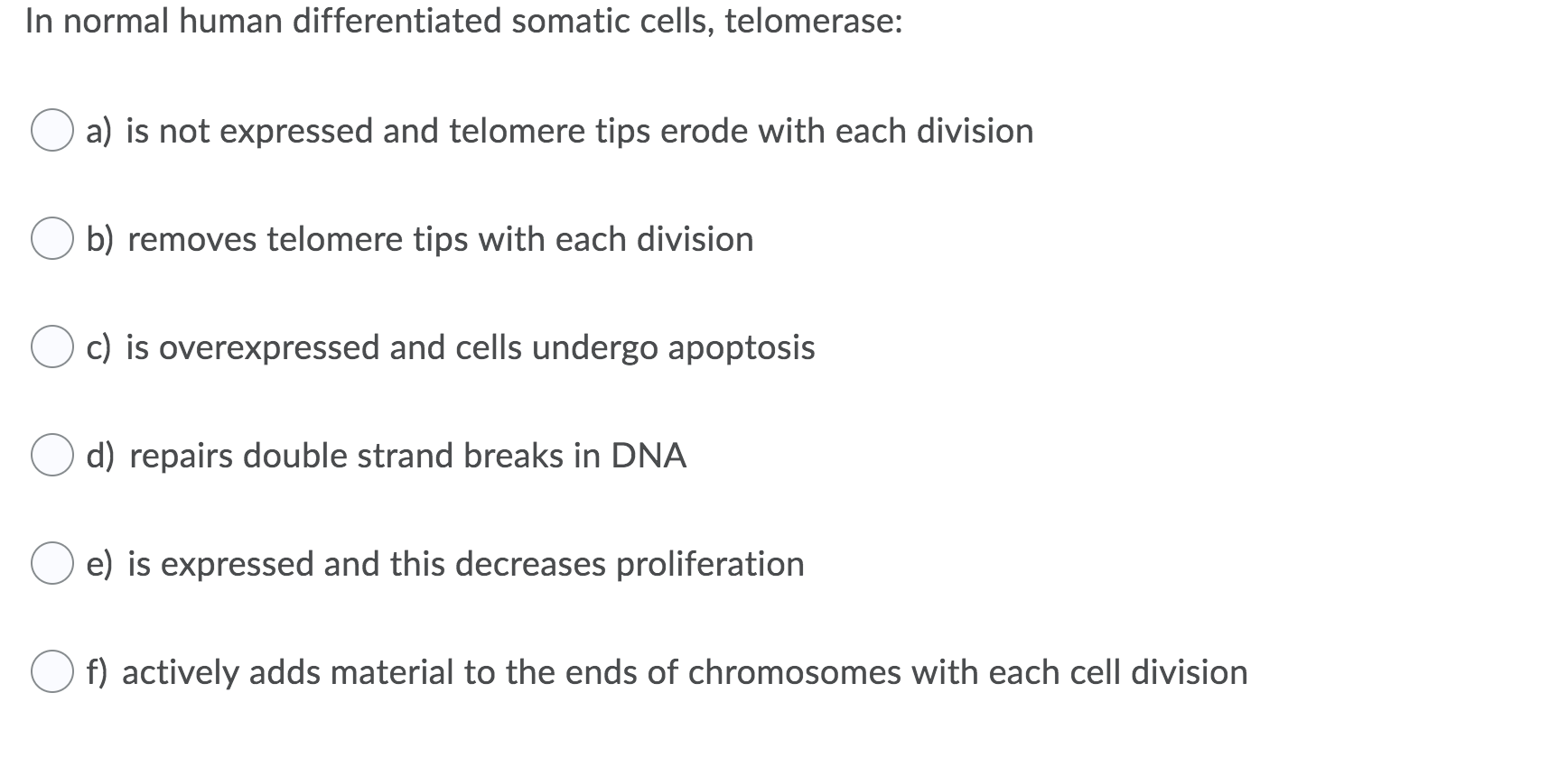 Solved In normal human differentiated somatic cells,