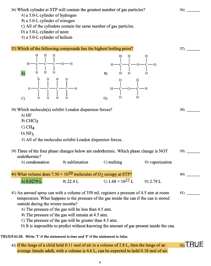 Solved THE ANSWERS ARE HIGHLIGHTED IN GREEN ALL I NEED IS AN | Chegg.com