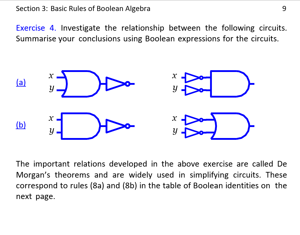 Solved Section Basic Rules Of Boolean Algebra Exercise Chegg Com