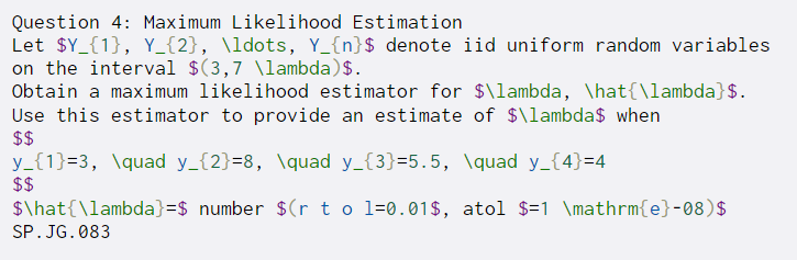 Solved Question 4: Maximum Likelihood Estimation Let $Y_{1}, | Chegg.com