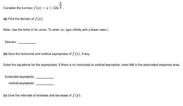 Solved Consider the function f(x)=x+12x32. (a) Find the | Chegg.com