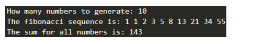 Solved Write a program that asks the user how many Fibonacci | Chegg.com