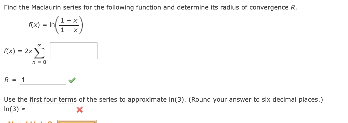 Solved Find The Maclaurin Series For The Following Function 3255