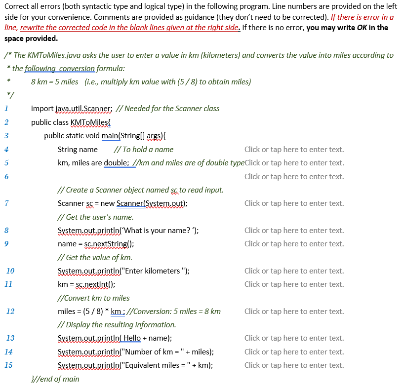 Solved Correct all errors (both syntactic type and logical | Chegg.com