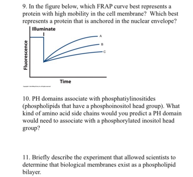 Solved 9. In the figure below, which FRAP curve best | Chegg.com