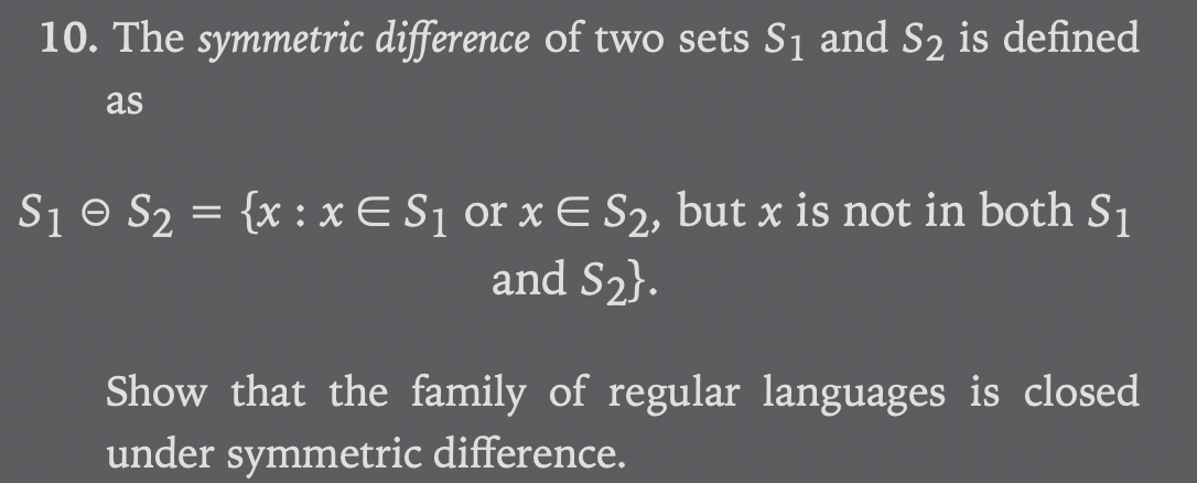 Solved 10. The Symmetric Difference Of Two Sets S1 And S2 Is | Chegg.com