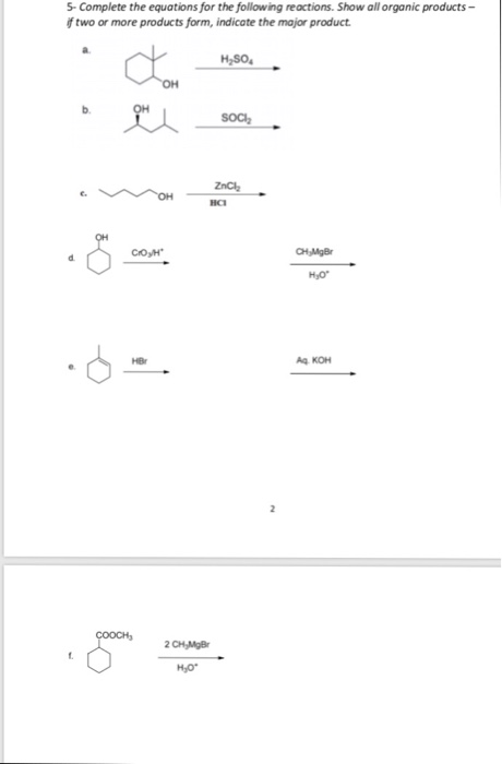 Solved S- Complete the equations for the following | Chegg.com