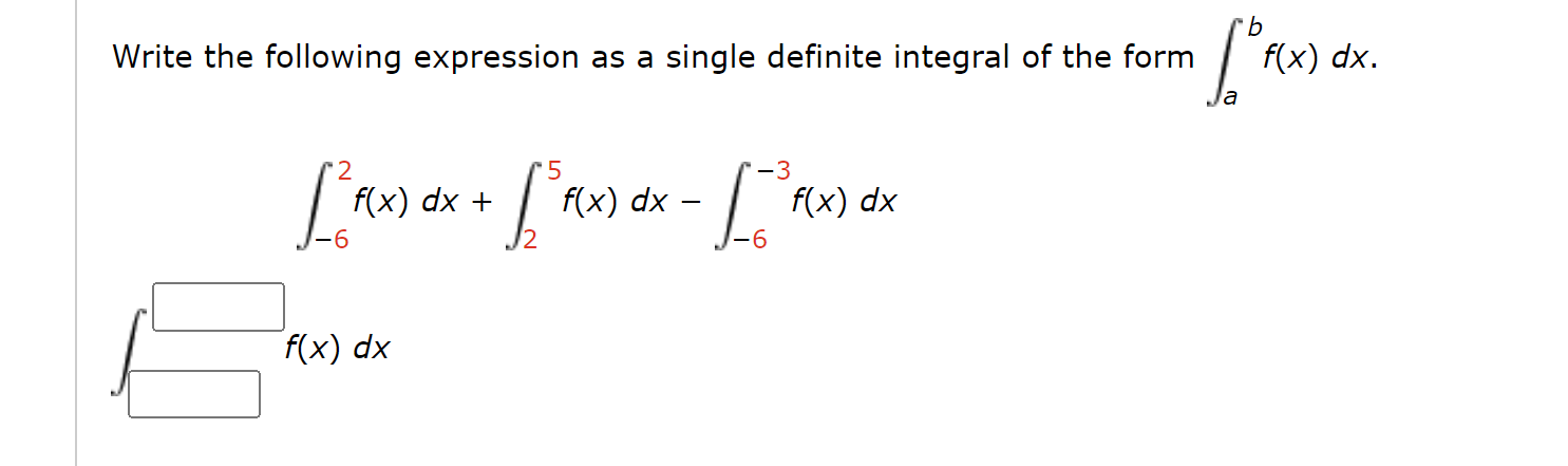 Solved Write the following expression as a single definite | Chegg.com