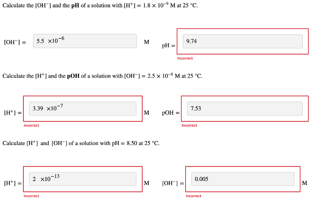 Solved Calculate the [OH−]and the pH of a solution with | Chegg.com