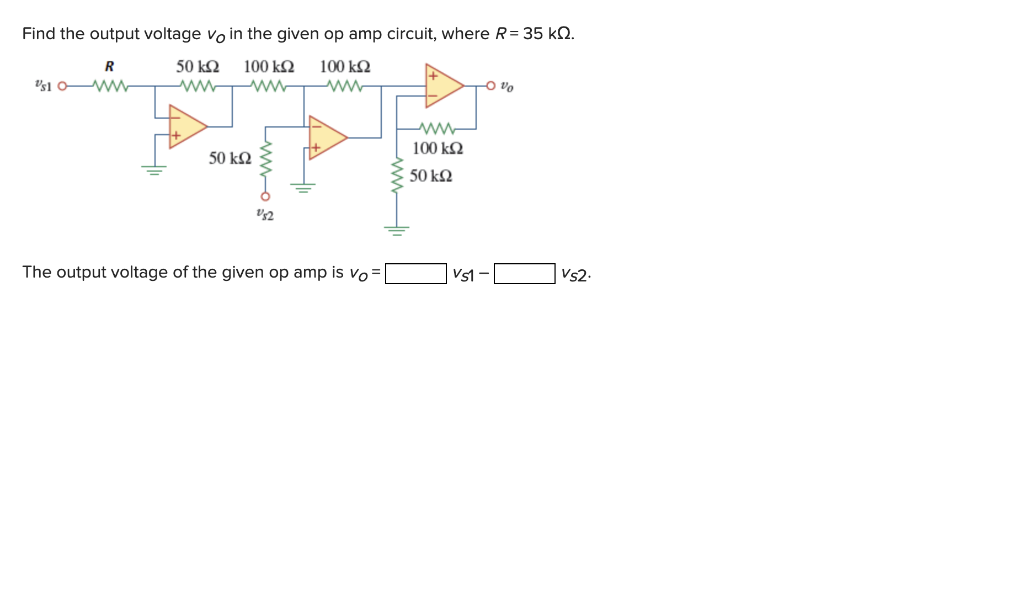 Solved Find the output voltage vo in the given op amp | Chegg.com