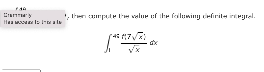 Solved then compute the value of the following definite | Chegg.com