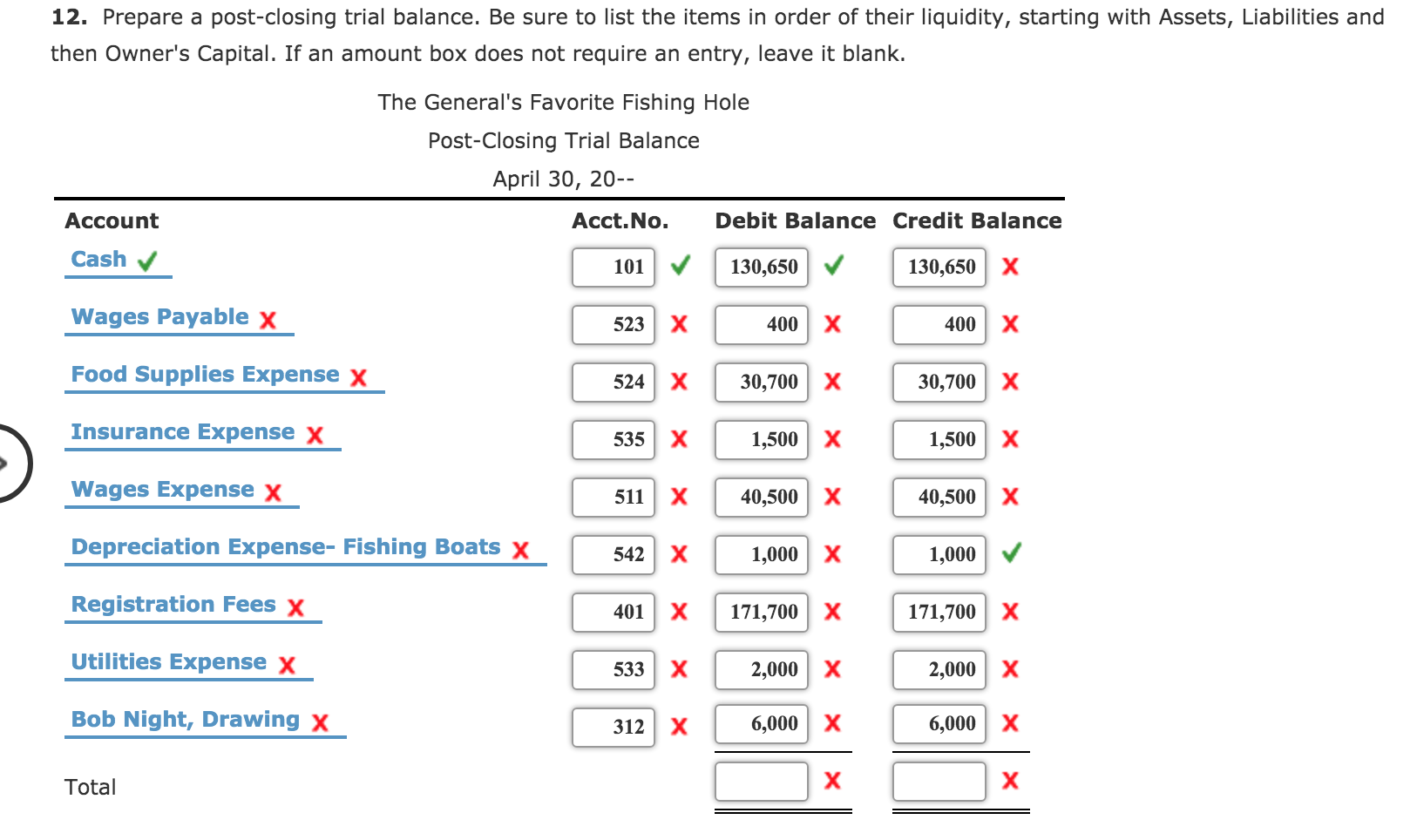 solved-12-prepare-a-post-closing-trial-balance-be-sure-to-chegg