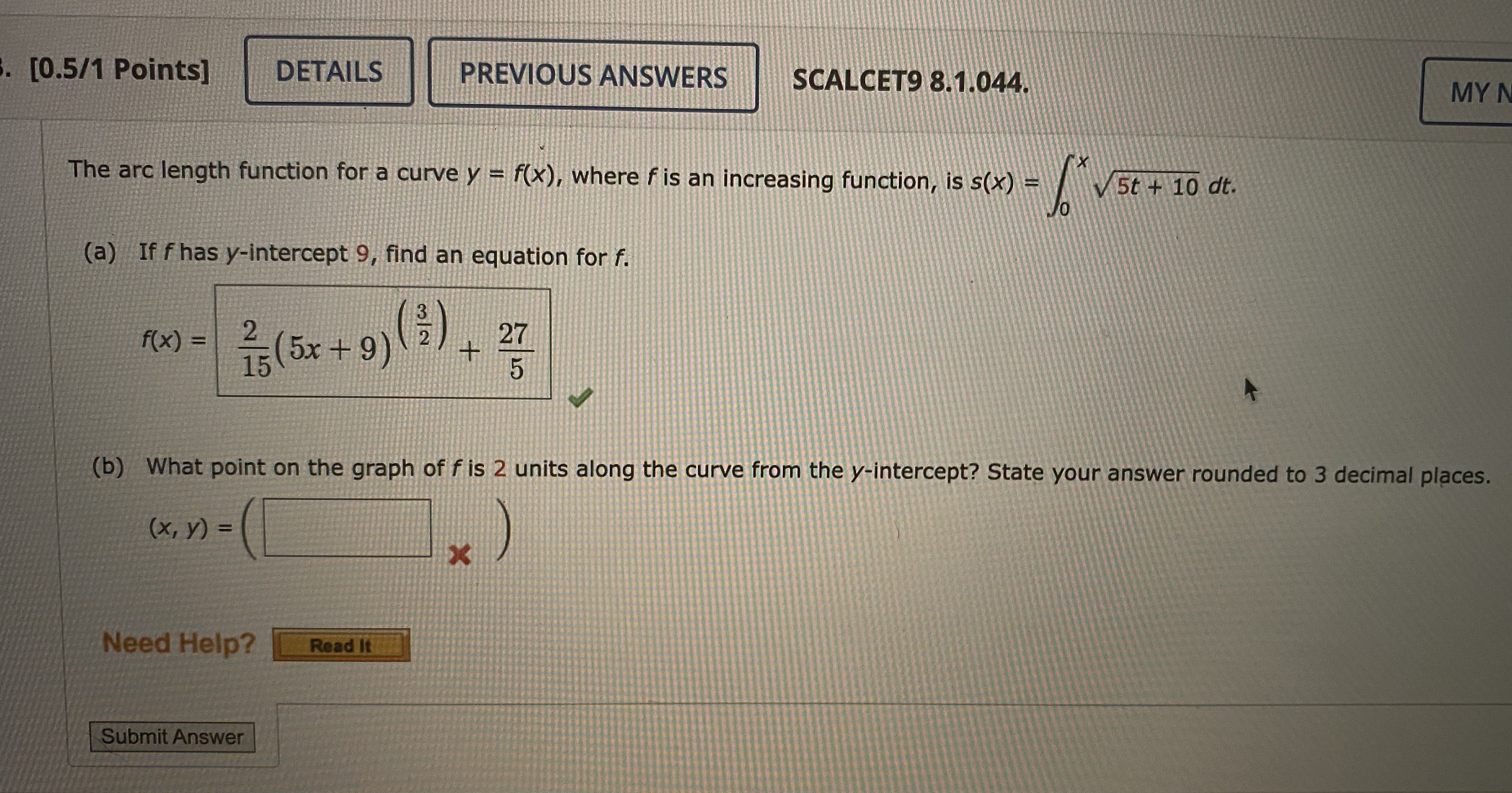 Solved the arc length function for a curve y f x where f chegg