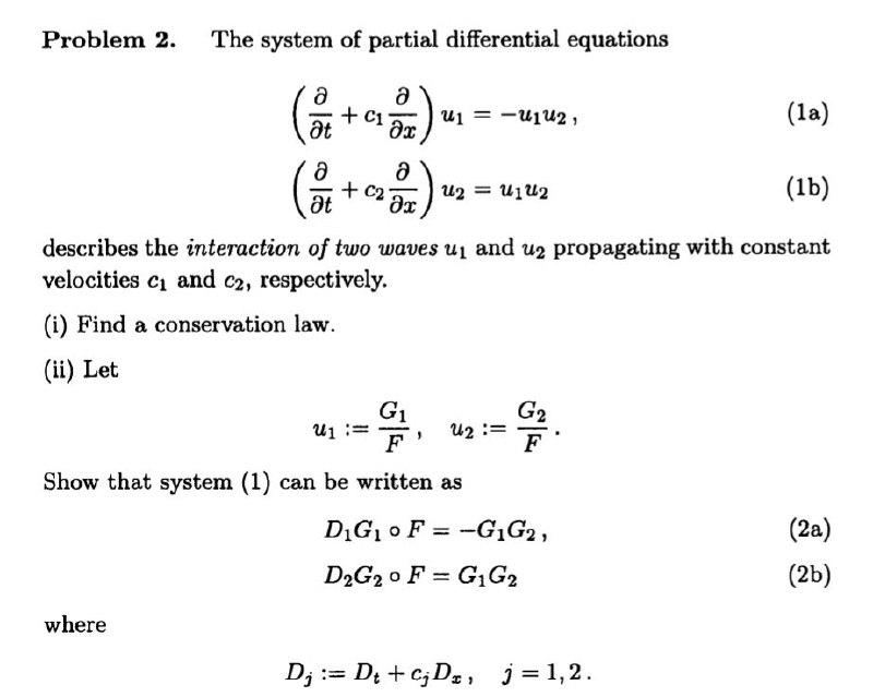 Solved Problem 2. The system of partial differential | Chegg.com