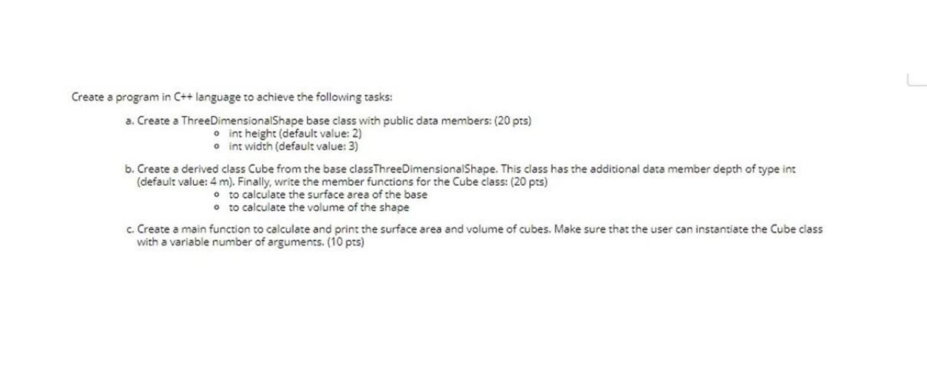 Solved Create a program in C++ language to achieve the | Chegg.com image.