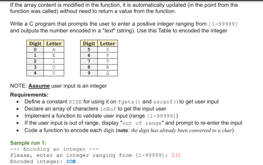 Solved If the array content is modified in the function, it | Chegg.com