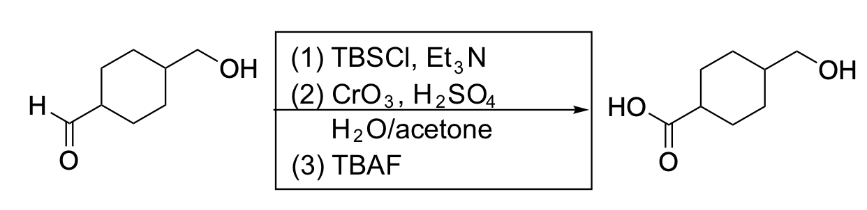 Solved OH Н. OH (1) TBSCI, Et, N (2) CrO2, H2SO4 H2O/acetone | Chegg.com
