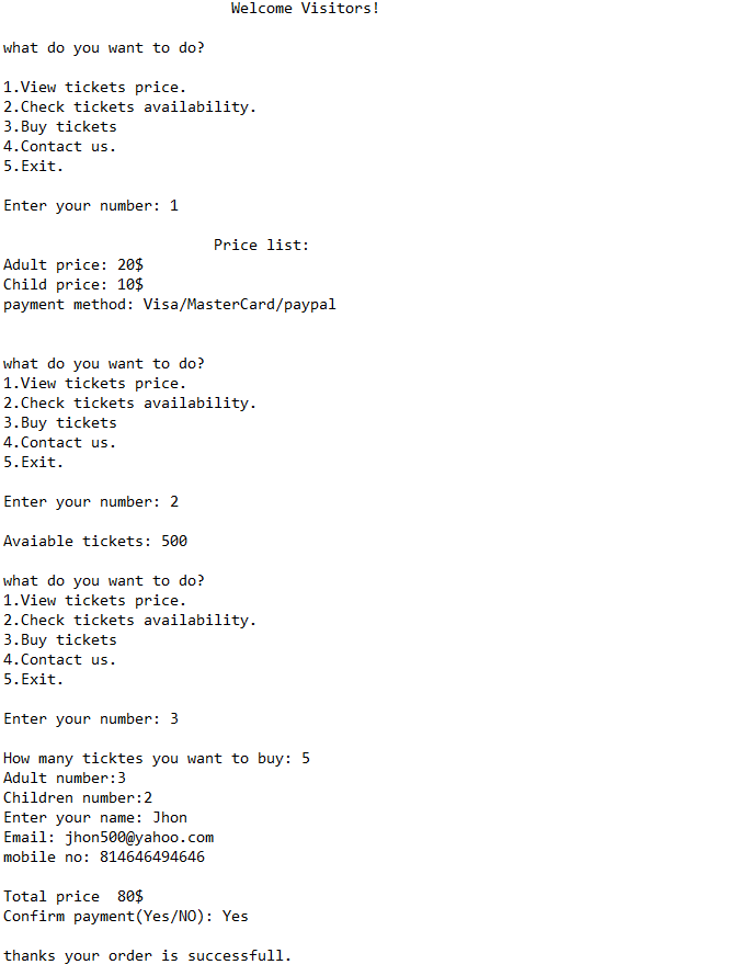 Solved Write a java program on ticket purchasing system. The | Chegg.com