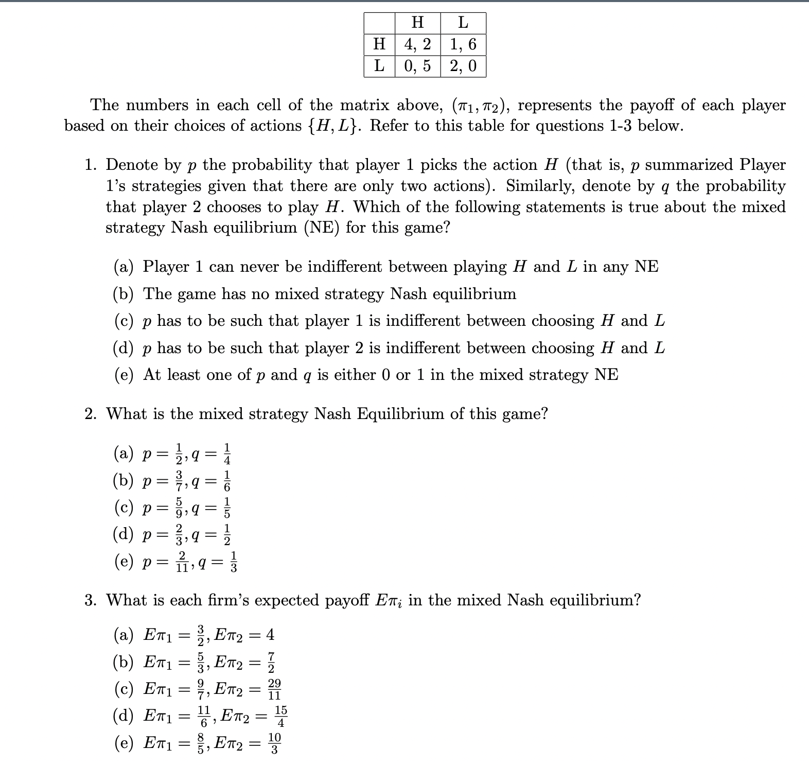 Can someone verify my answers? I got c, c , e. | Chegg.com