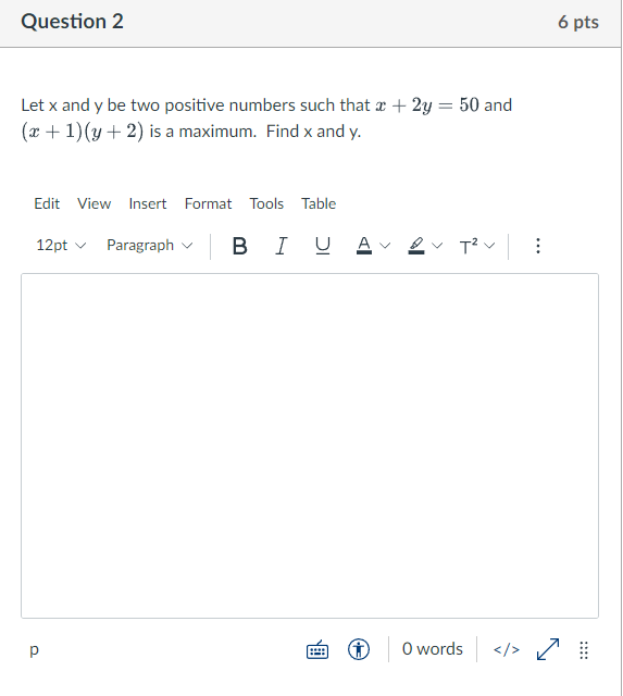 Solved Let X And Y Be Two Positive Numbers Such That X 2y 50 Chegg