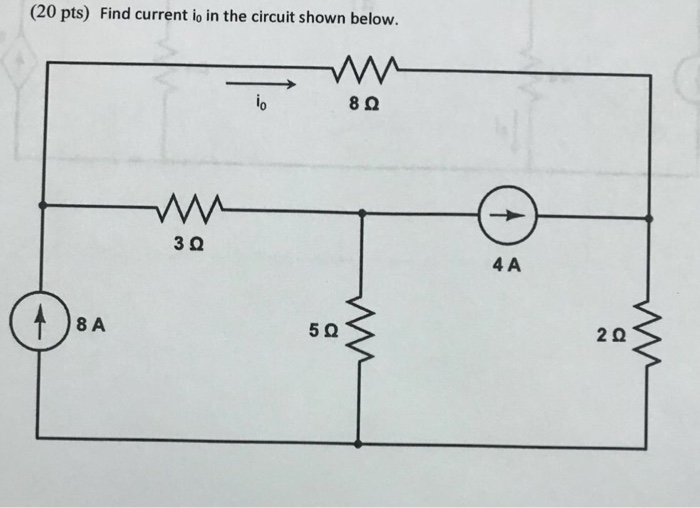 Solved (20 pts) Find current io in the circuit shown below. | Chegg.com