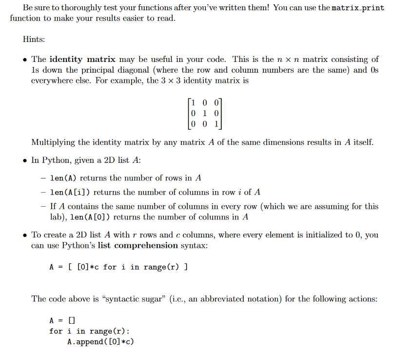 Solved This lab involves writing several functions that | Chegg.com