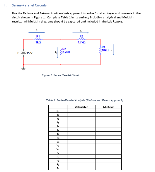 Solved II. Series-Parallel Circuits Use The Reduce And | Chegg.com