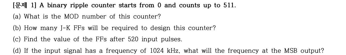 Solved A 1] A binary ripple counter starts from 0 and counts | Chegg.com