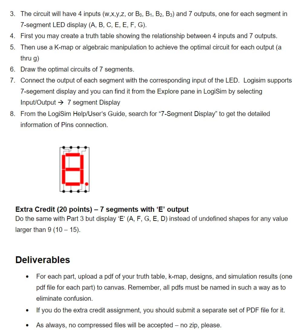 Solved Part 3 Binary Coded Decimal Bcd To 7 Segment Led Chegg