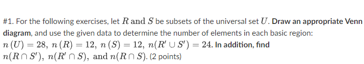 Solved #1. For the following exercises, let Rand S be | Chegg.com