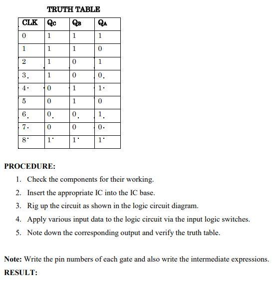 Solved EXPERIMENT: 9 STUDY OF COUNTERS I. STUDY OF | Chegg.com