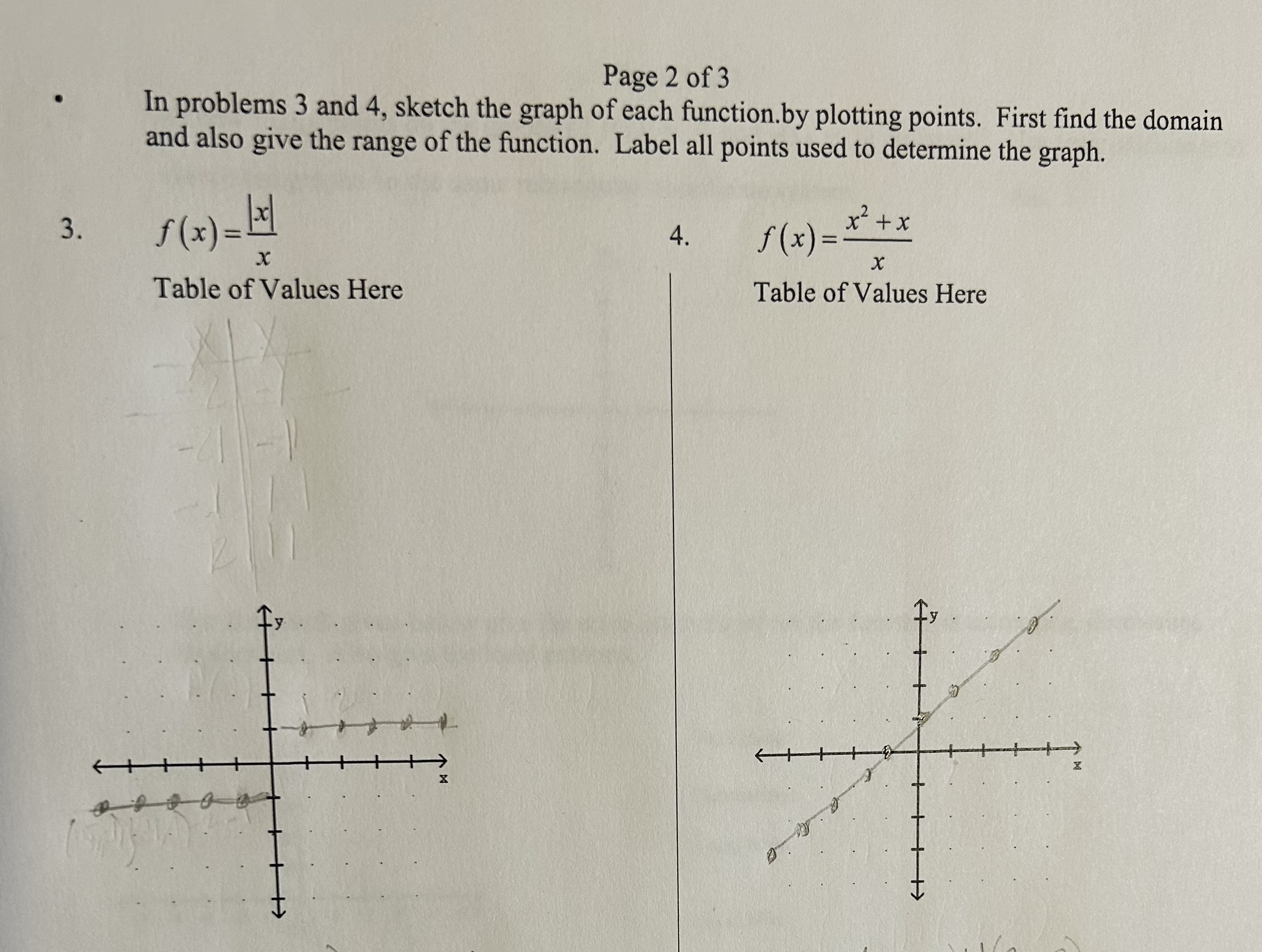 Solved Page 2 of 3 In problems 3 and 4 , sketch the graph of | Chegg.com