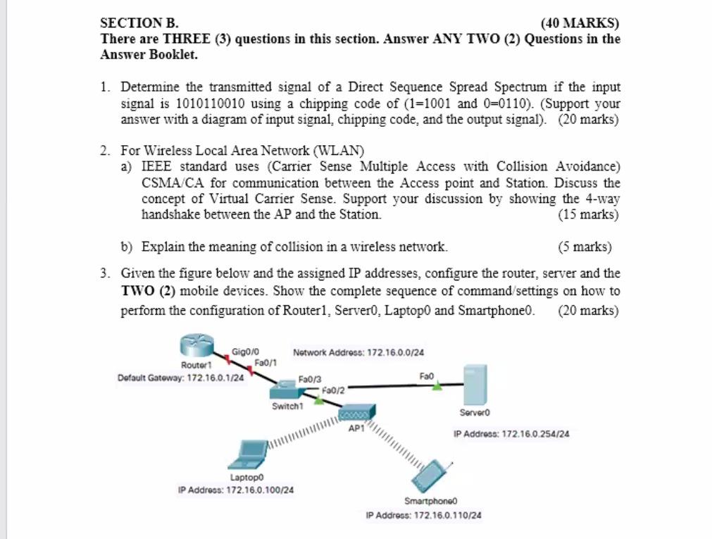 Solved SECTION B. (40 MARKS) There Are THREE (3) Questions | Chegg.com