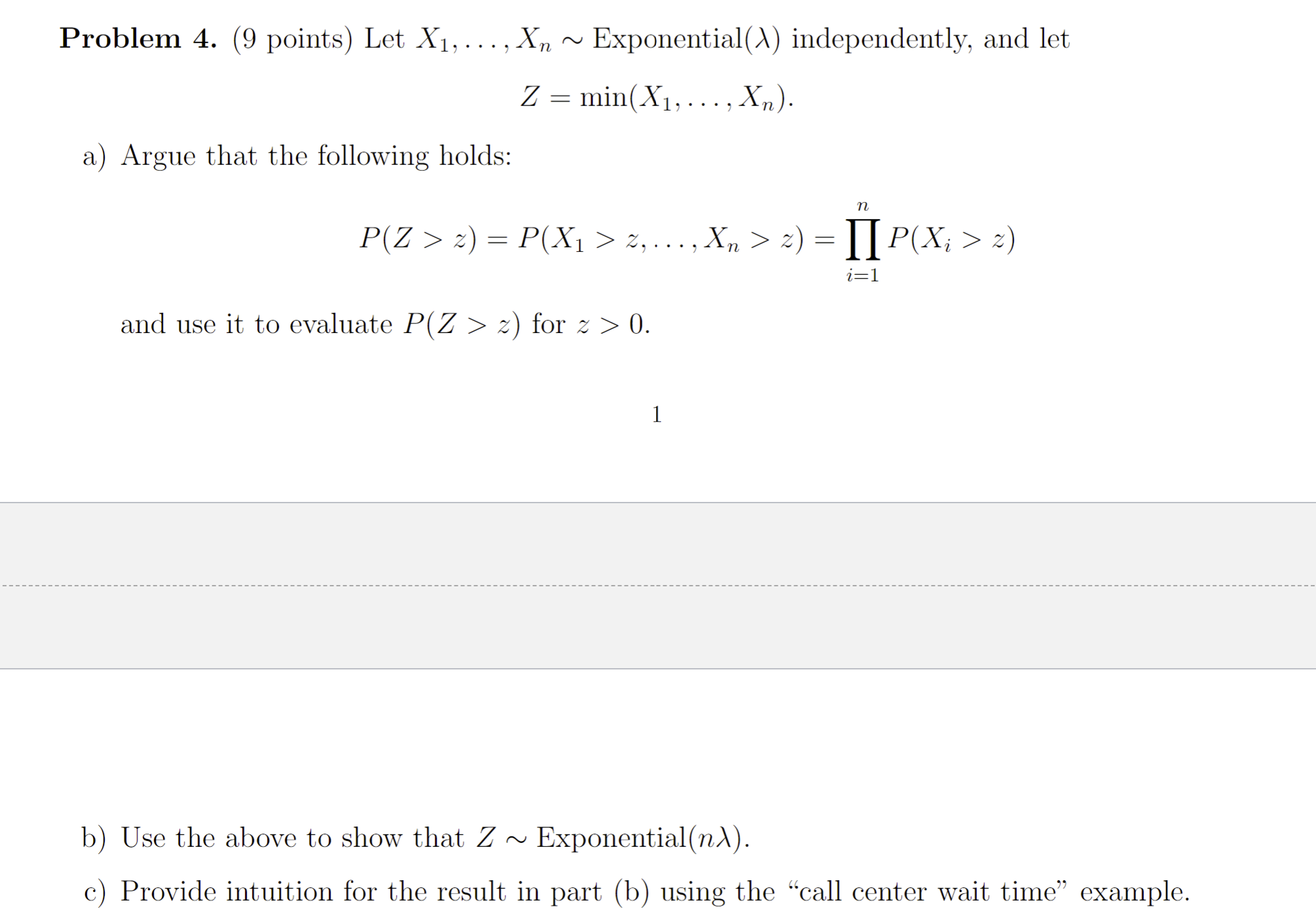 Solved Problem 4 9 Points Let X1 … Xn∼exponential λ