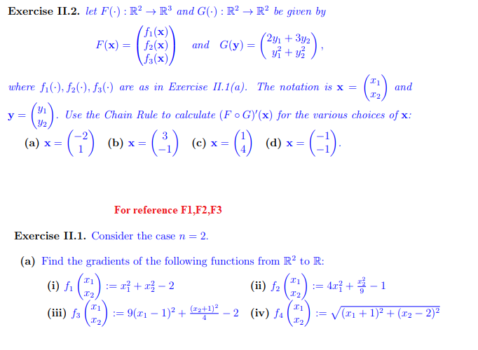 Solved Exercise Ii 2 Let F ⋅ R2→r3 And G ⋅ R2→r2 Be Given