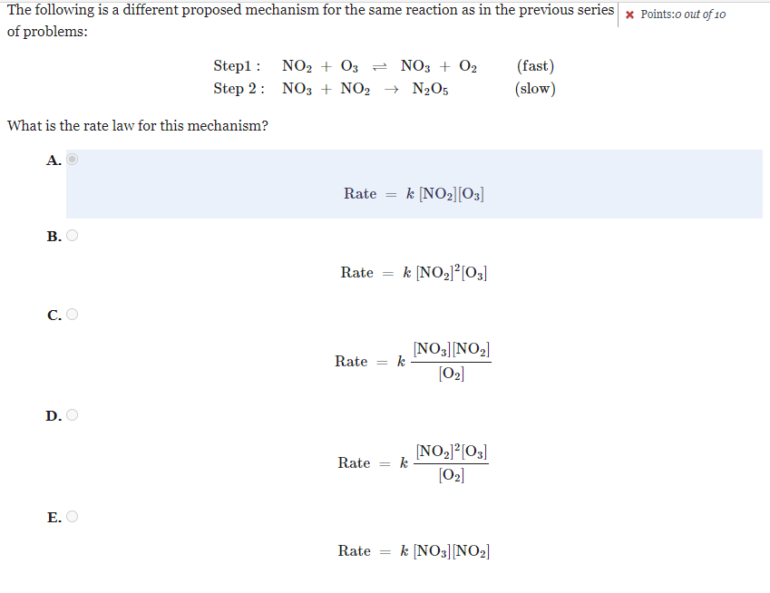 Solved The following is a different proposed mechanism for | Chegg.com